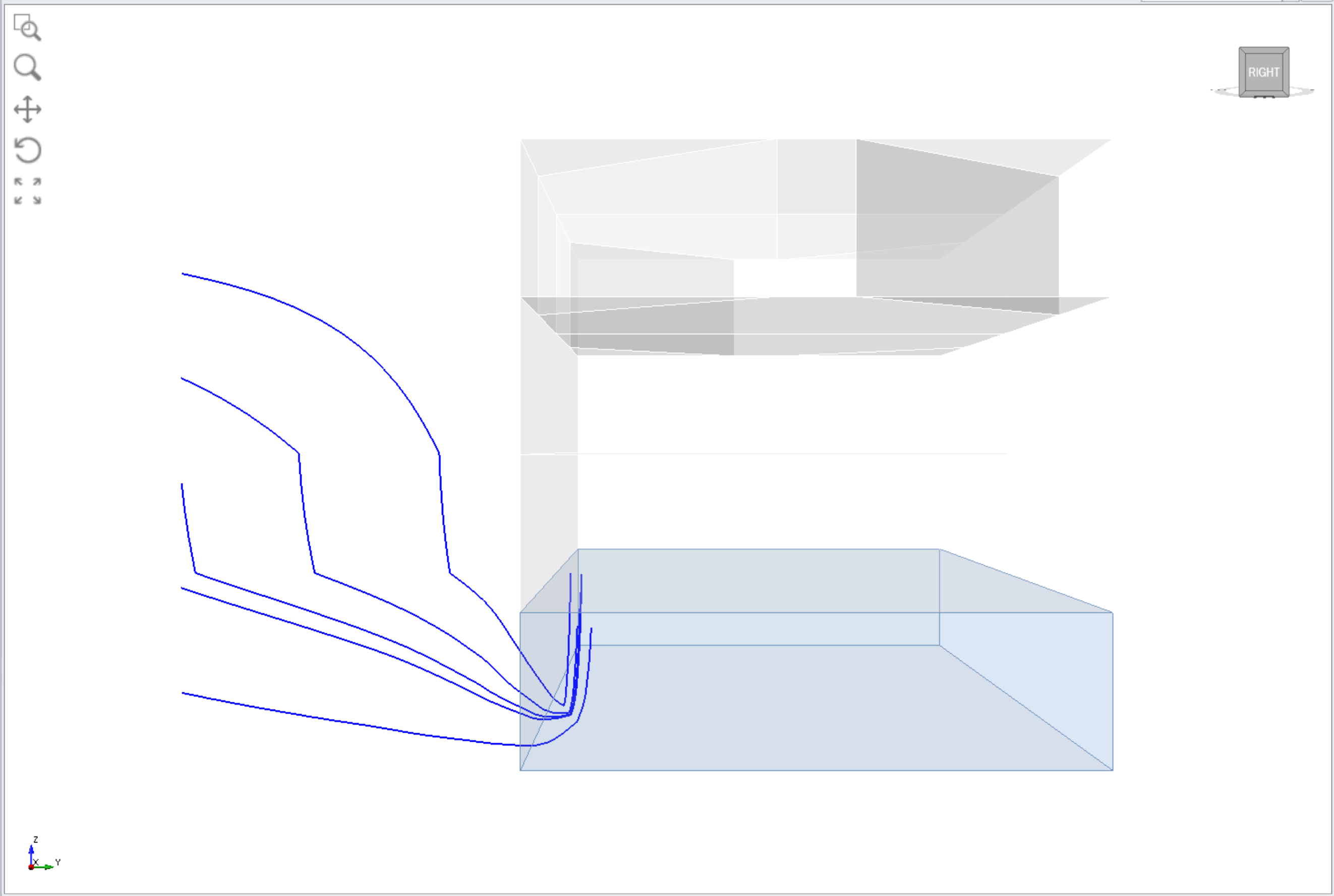 Right view of fluid flow in excavation 3 stage