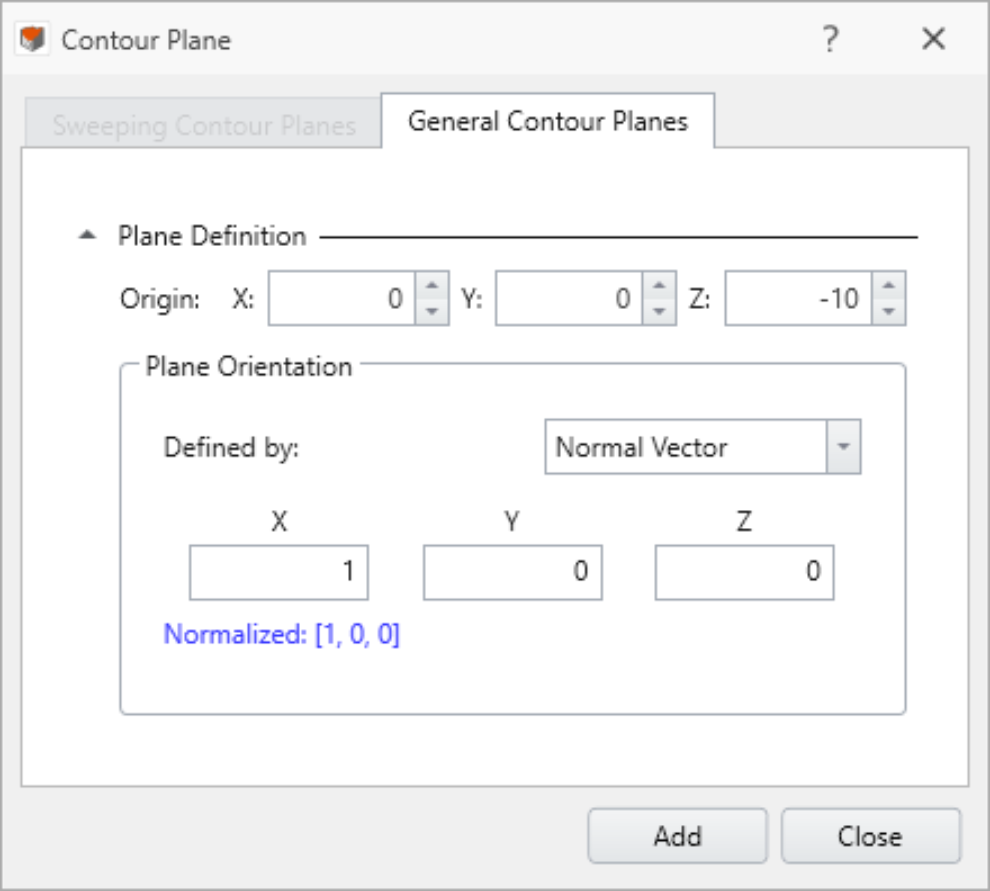 Contour plane - YZ