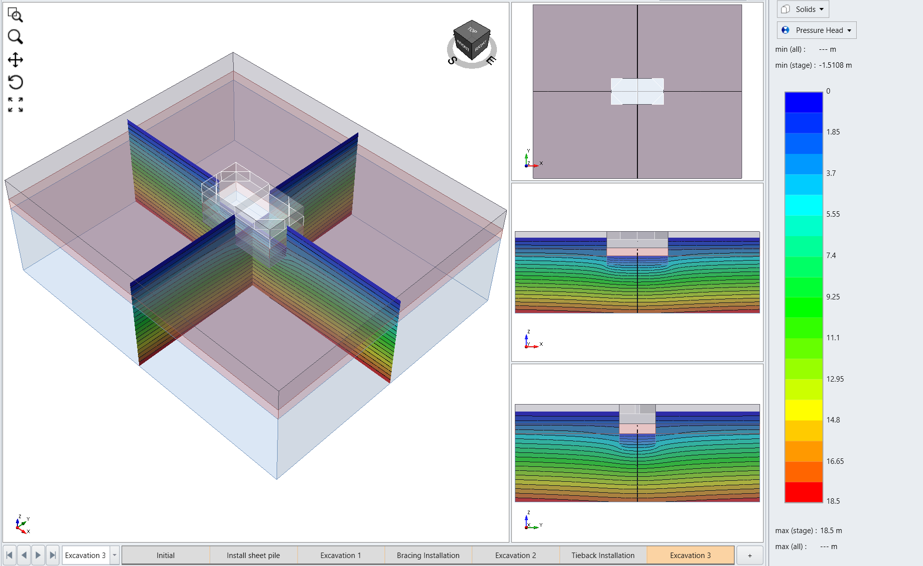 Model with contour planes
