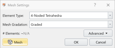 Mesh settings dialog