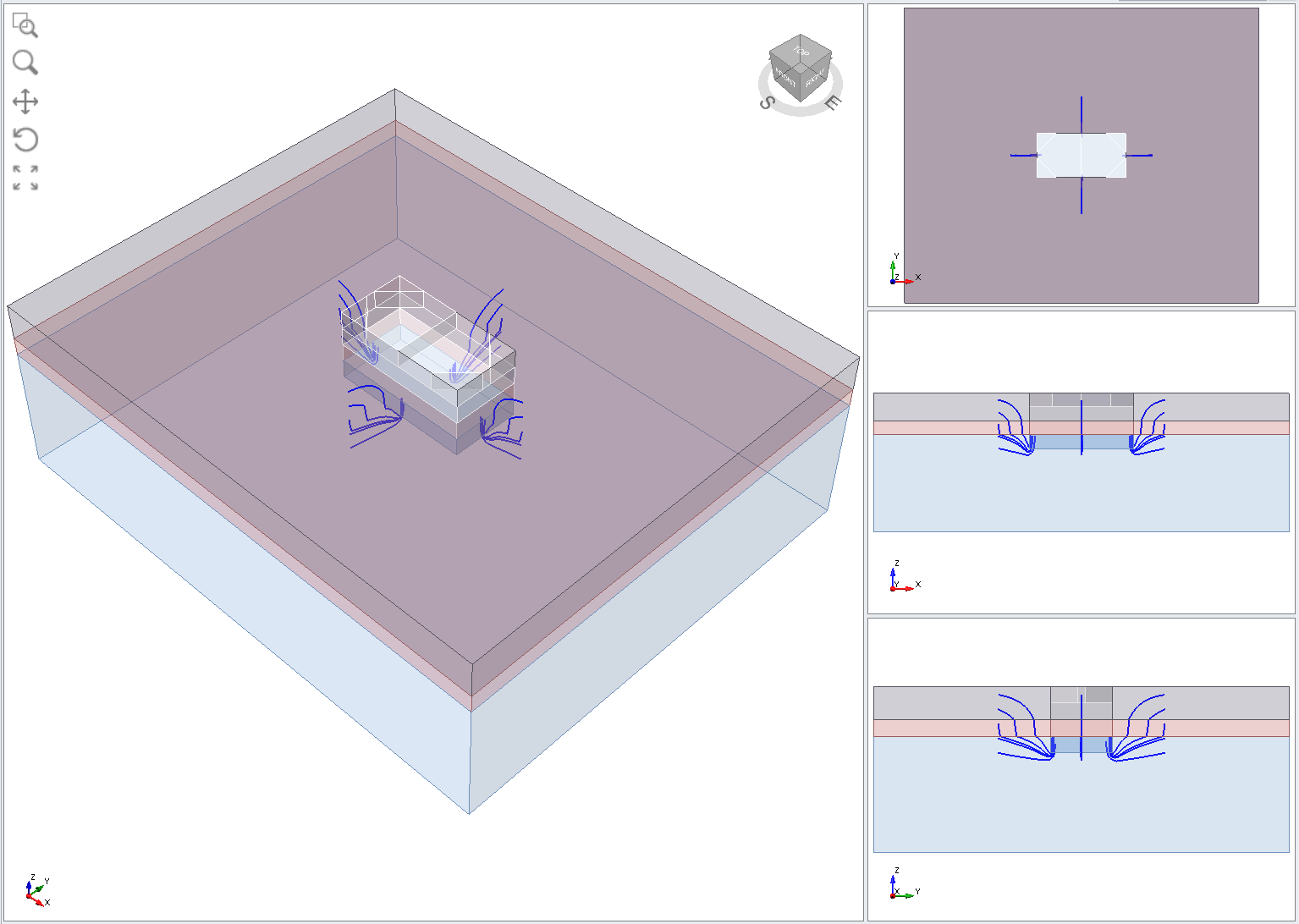 Model with fluid flow (excavation 3 stage)
