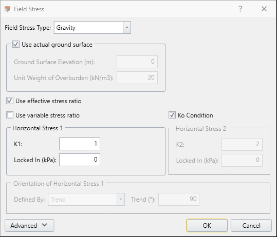 Field Stress Dialog