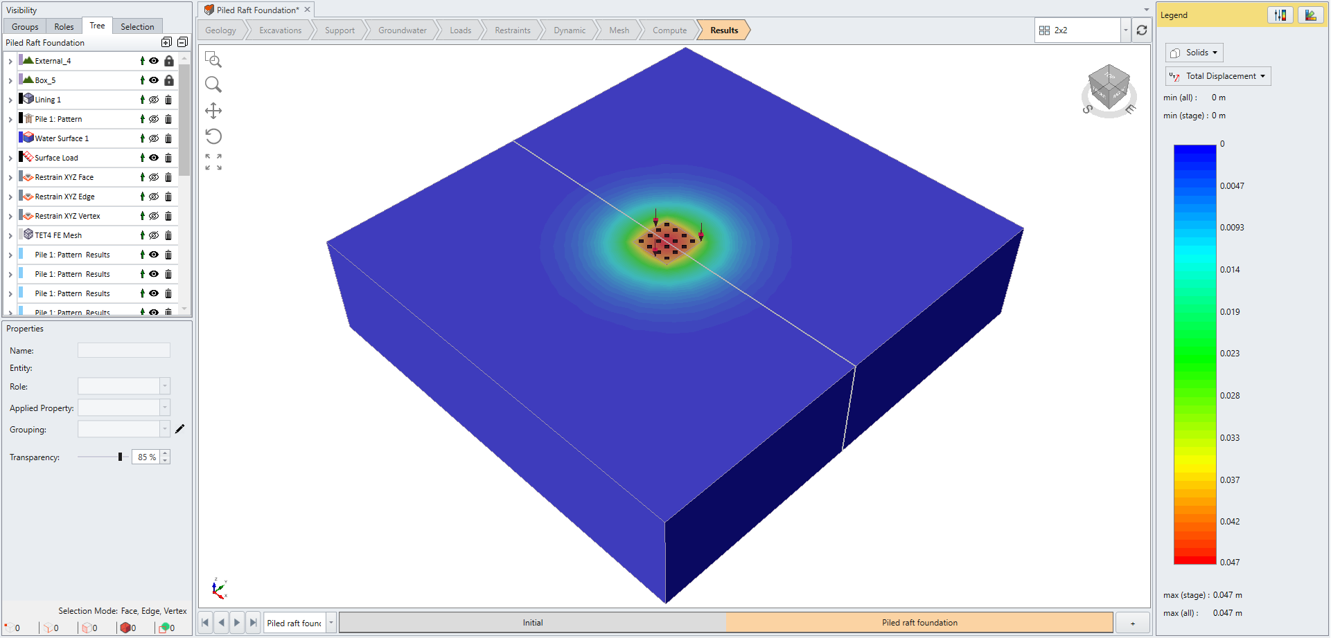 Total Displacement Exterior Contour