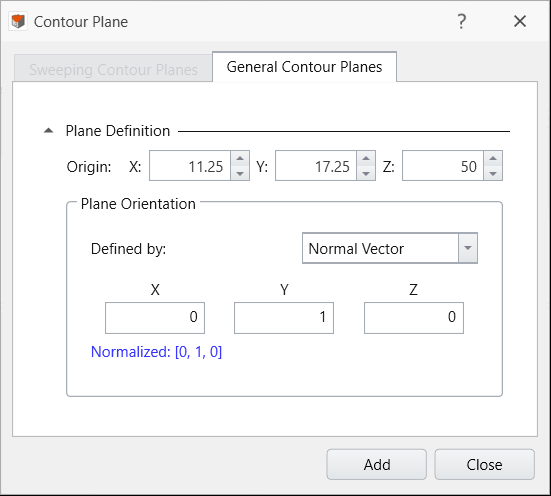 show data on plane