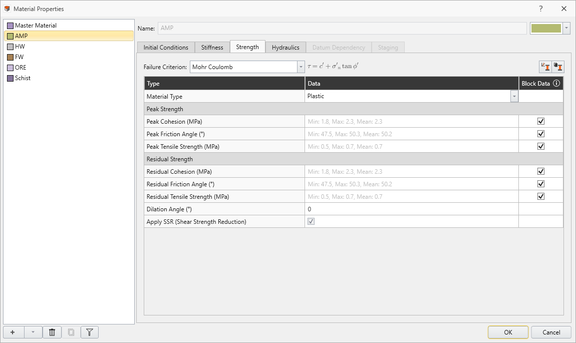 material properties dialog