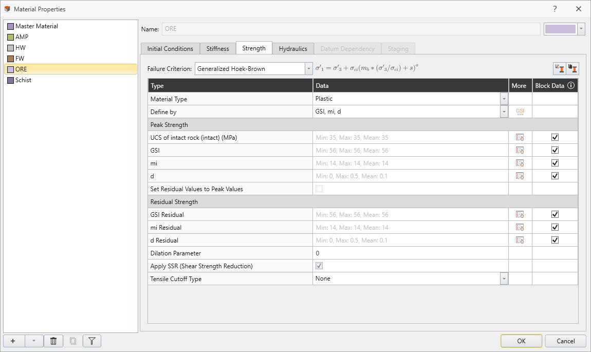 material properties dialog