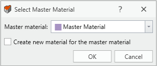 Select master material dialog