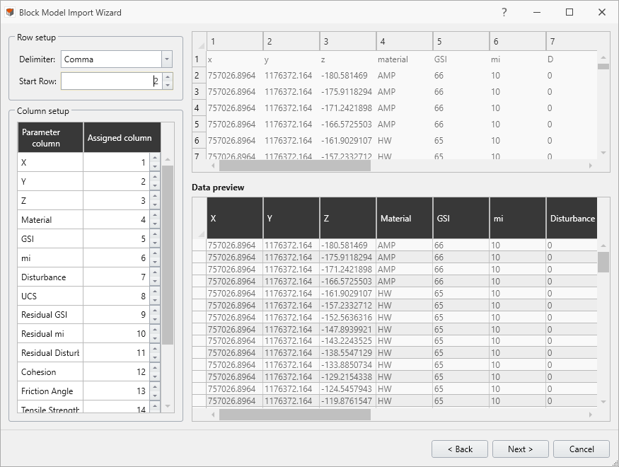 block model import step 2