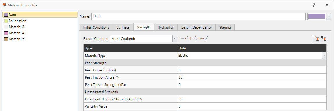 Define Material Properties