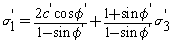 Mohr-Coulomb criterion for triaxial data equation