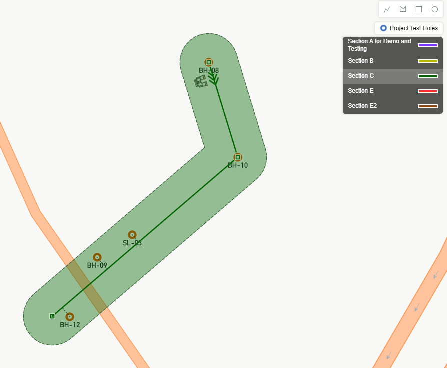 An Example of a Cross-Section on Plan Mode