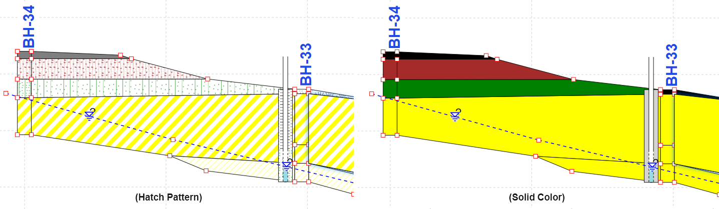 Comparison of Different Fill Styles: Hatch Pattern vs Solid Color