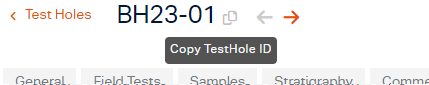 Copying Test Hole ID