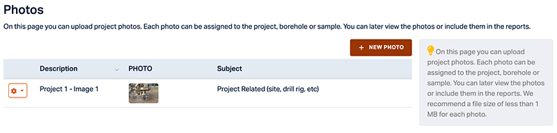 Data Entry Photos Page