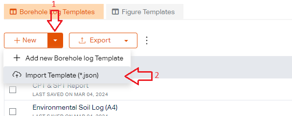 Importing a Template (*.JSON)
