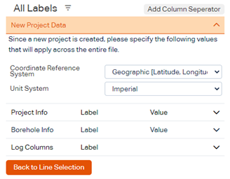 New project data accordion