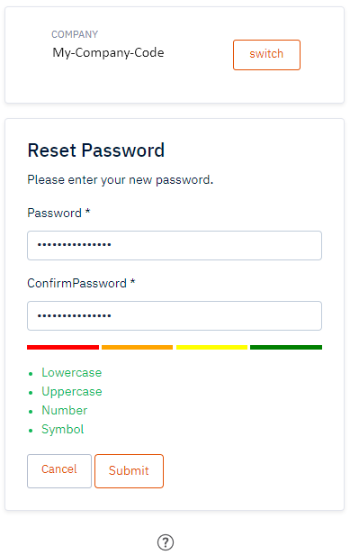 Password Reset Page