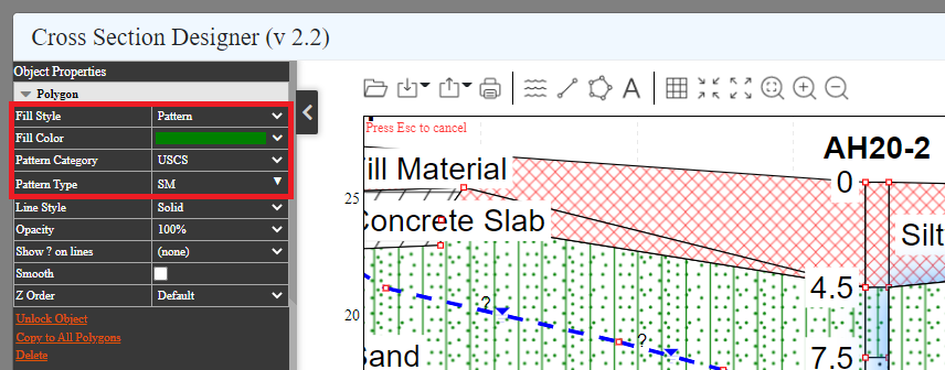 Select Hatch/Fill Pattern