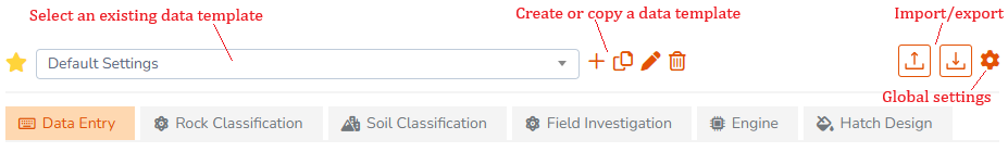 Working with 'data templates'