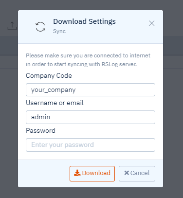 Sync RSLog Settings to Your Offline App