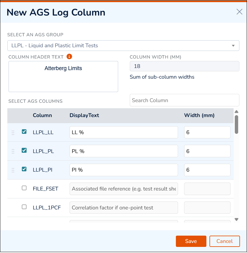 Adding an AGS Log Column To Show Any Data