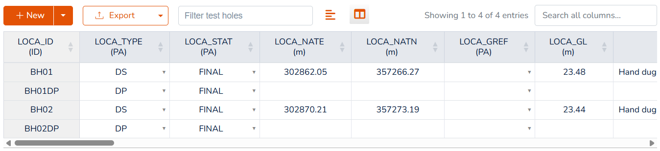 Using Table Toolbar for Search and Filtering Data