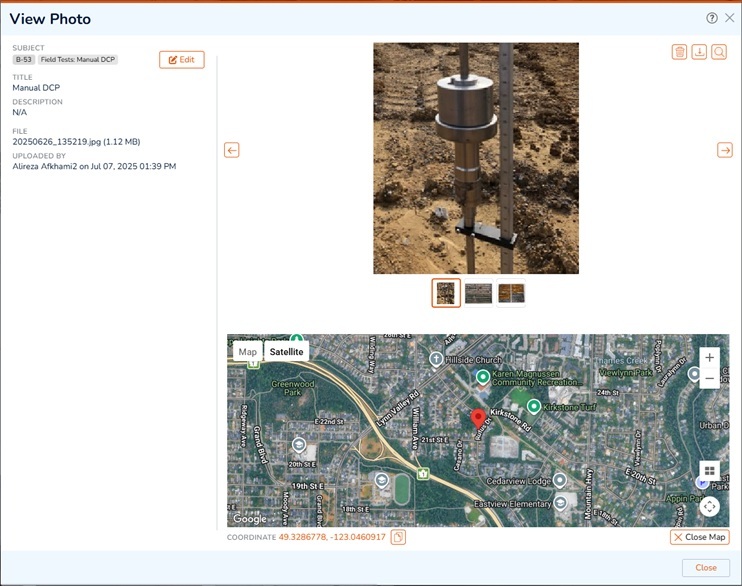 Viewing a photo or editing photo details