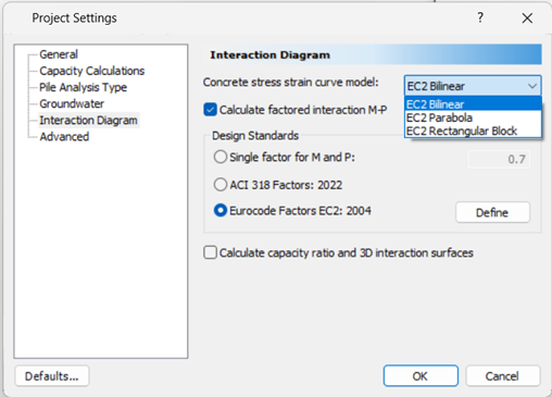 Project Settings - Interaction Diagram tab