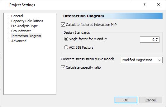 Interaction Diagram tab of Project Settings