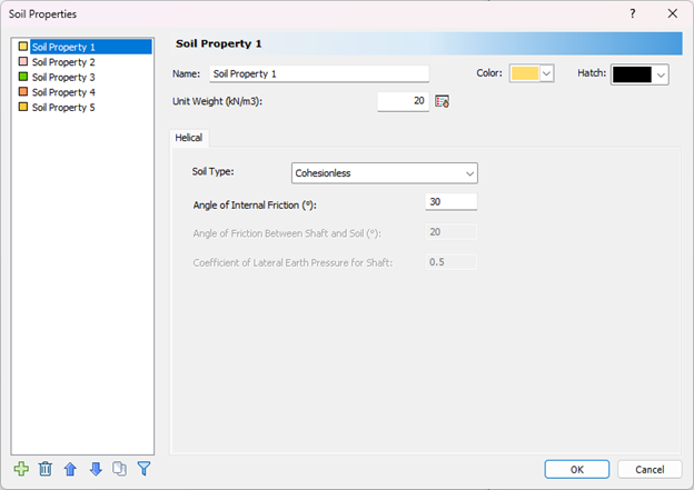 Soil Properties - Helical - Cohesionless