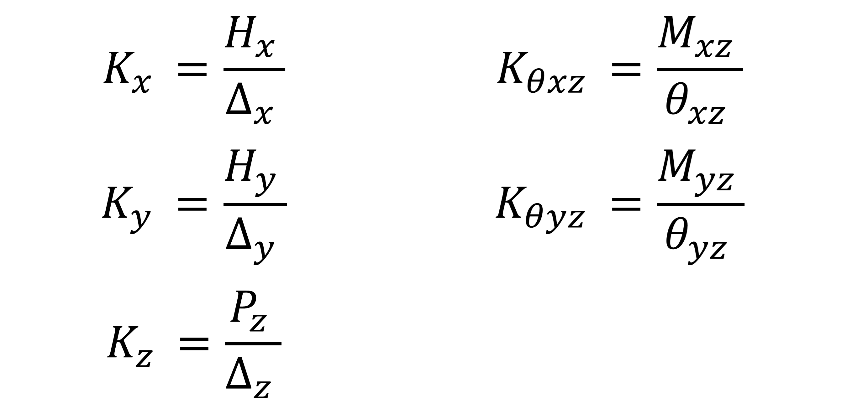 equation for simplified spring constants