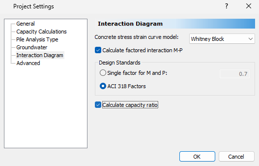 Project Settings - Interaction Diagram tab