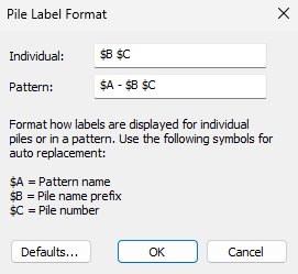 Pile Label Format