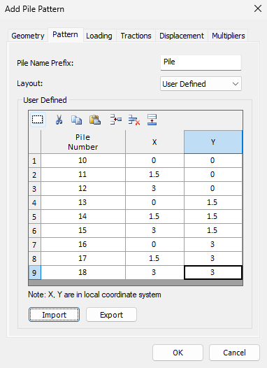 Add Pile Pattern - User Defined