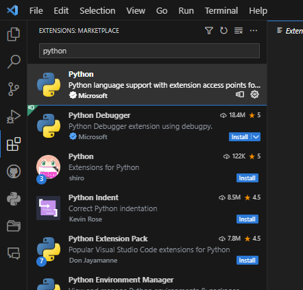 configure python