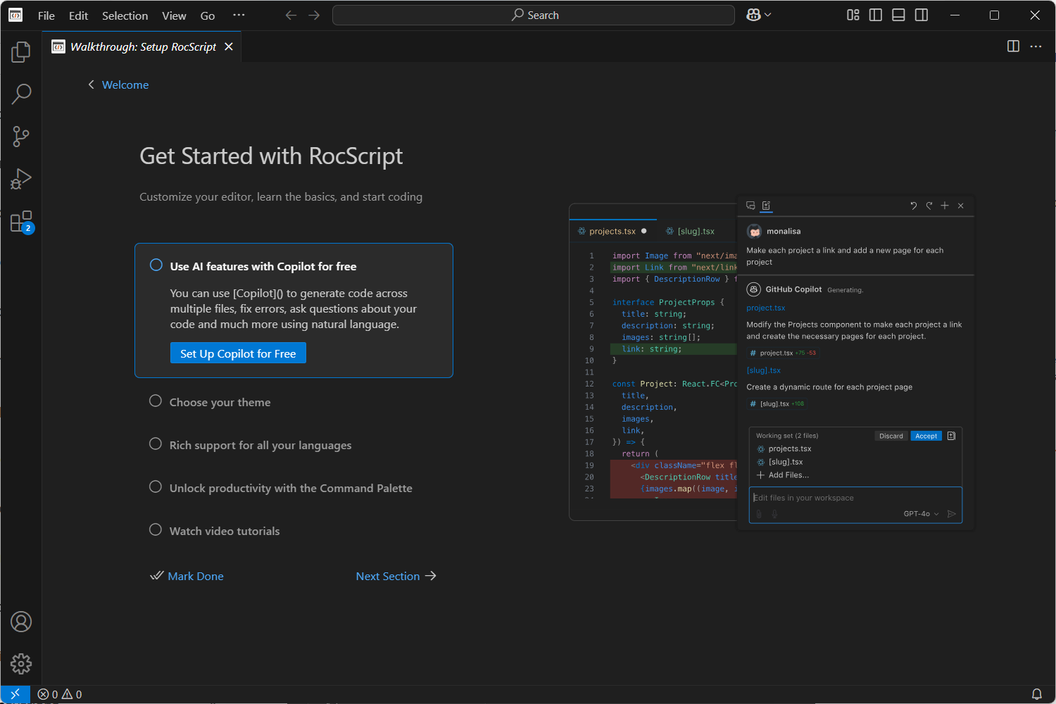 rocscipt dialog