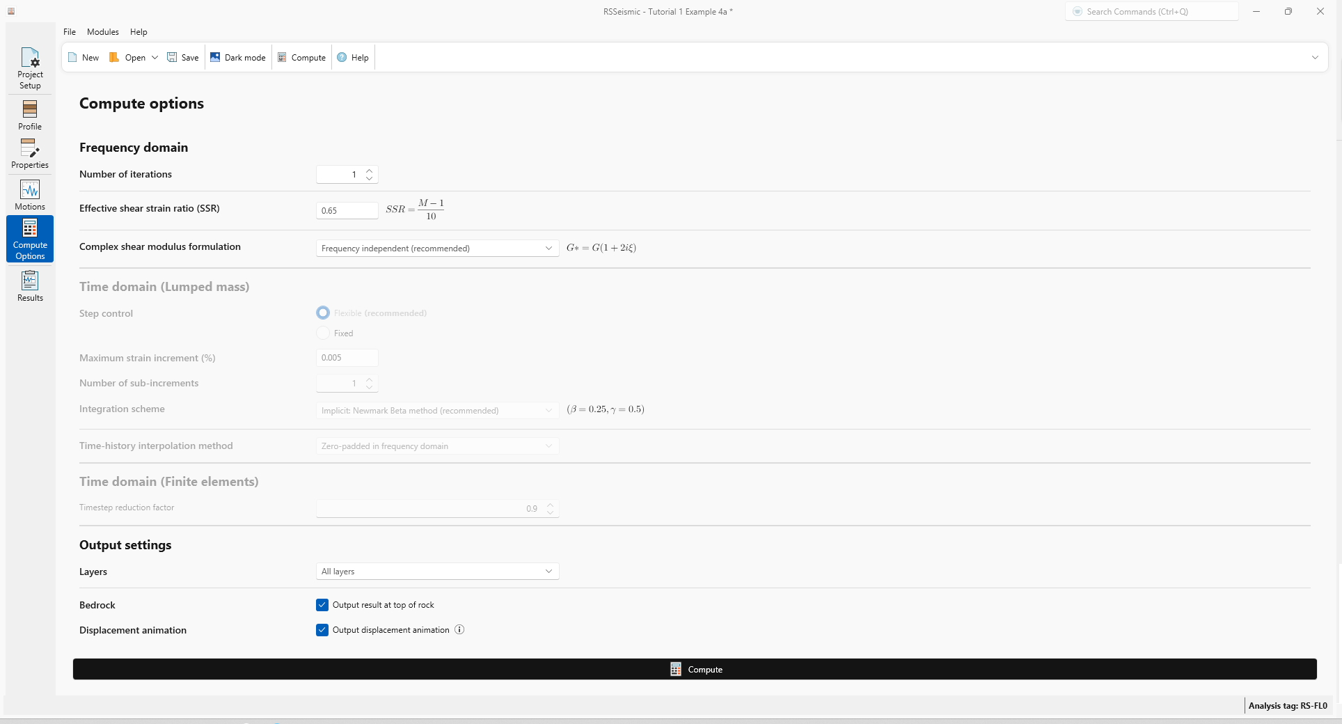 compute options tab