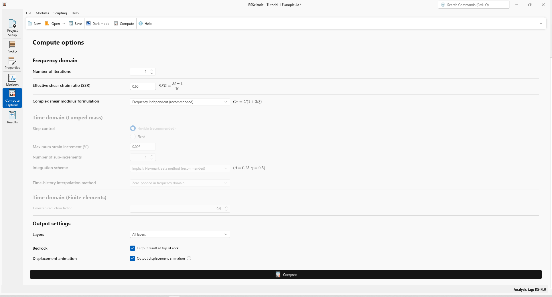 compute options tab
