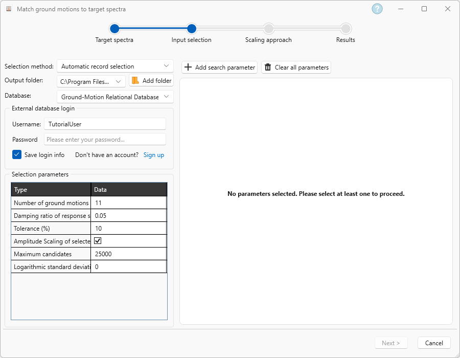 input selection