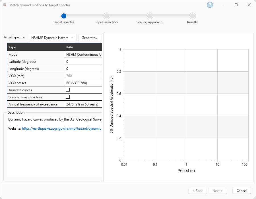 match ground motion dialog