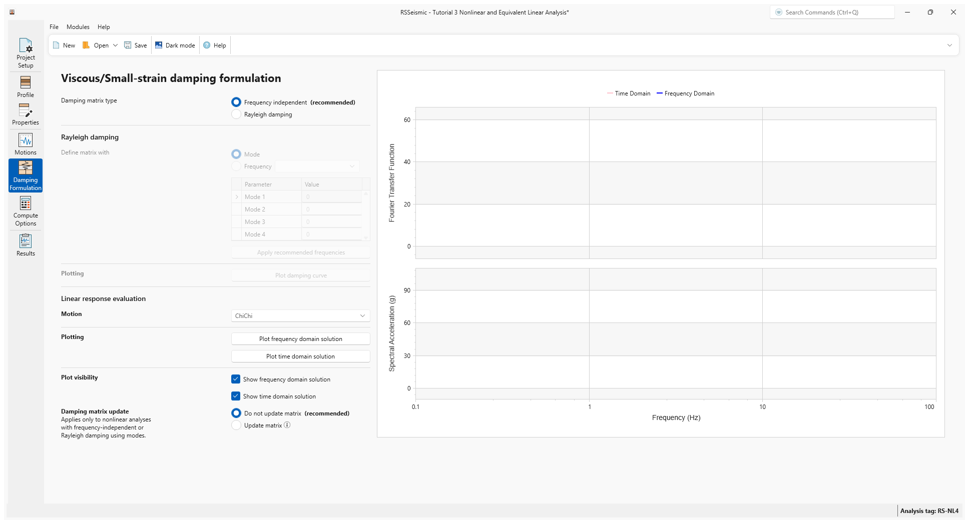 damping formulation tab
