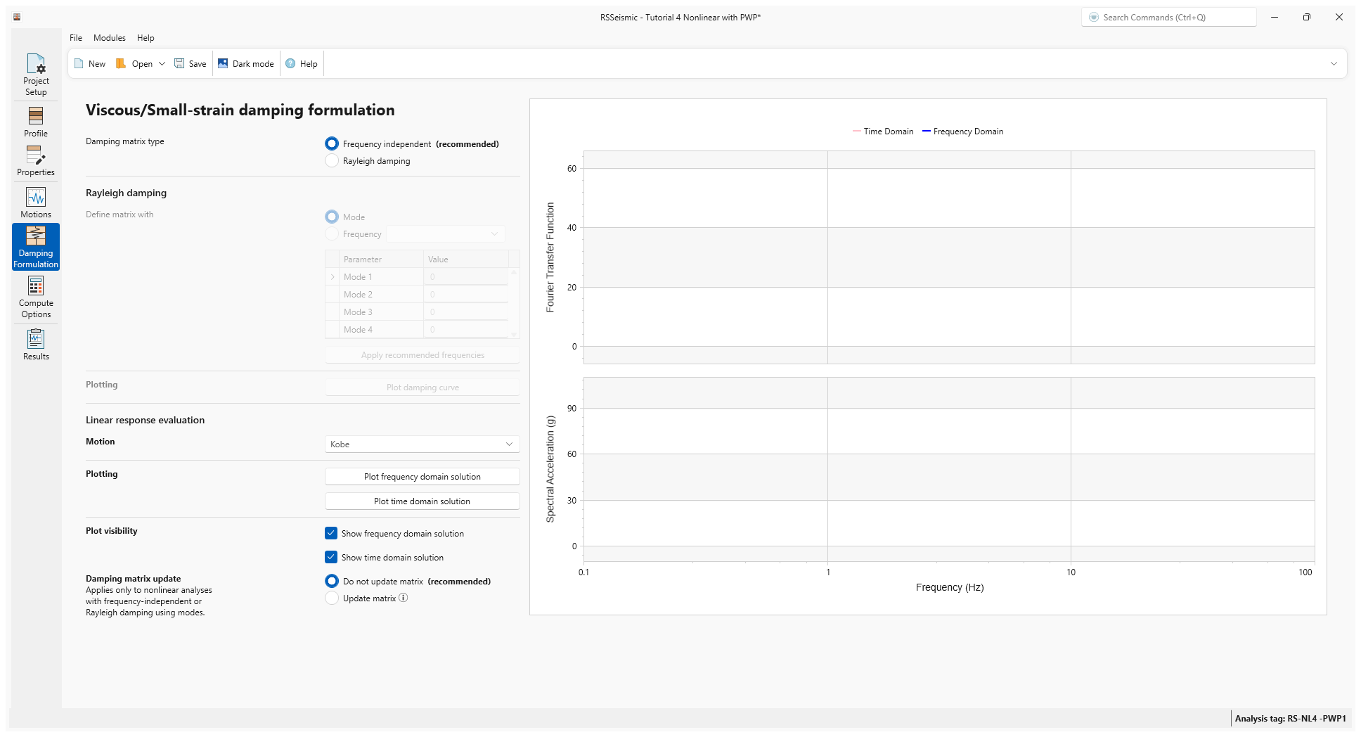 damping formulation tab