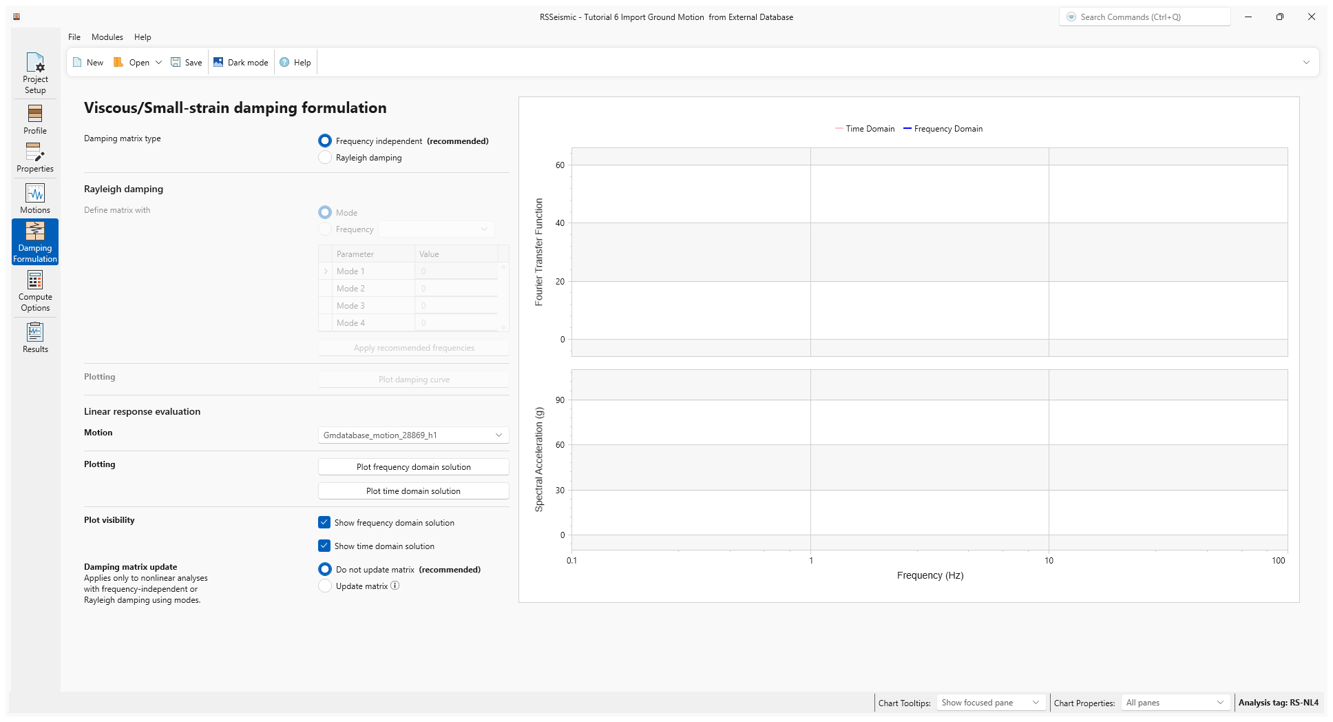 Damping formulation tab