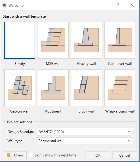 welcome dialog