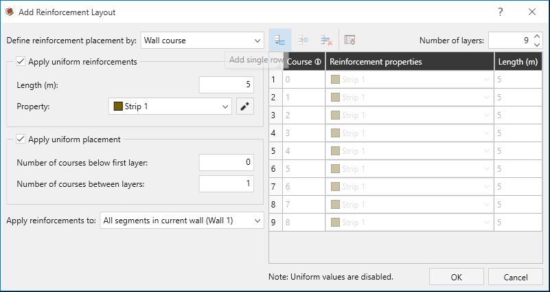 add reinforcement layout dialog