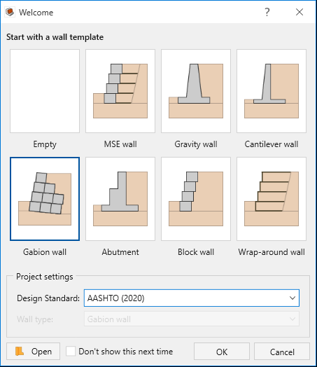 Welcome dialog