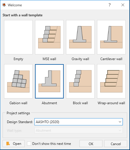 Welcome dialog