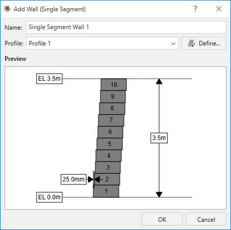 Add wall dialog