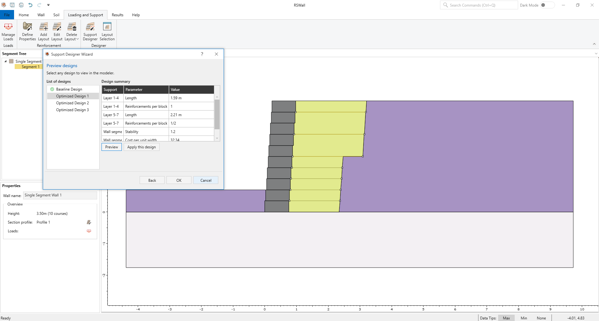 Optimized design preview