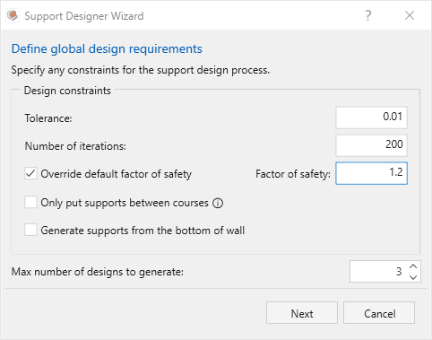 Support Designer Wizard